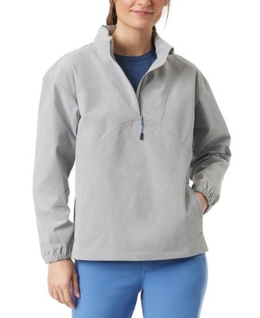 Bass Outdoor Ripstop Stow-able Hood Half-Zip Jacket Women's XL Ultimate Gray
